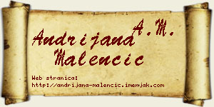 Andrijana Malenčić vizit kartica